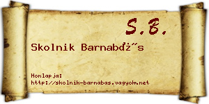 Skolnik Barnabás névjegykártya